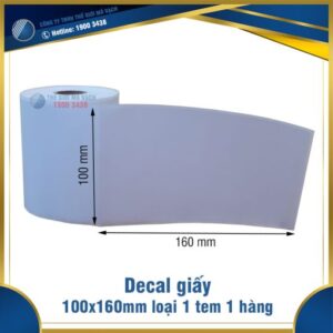 Decal giấy in mã vạch 100x160mm loại 1 tem 1 hàng