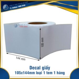 Decal giấy in mã vạch 105x144mm loại 1 tem 1 hàng