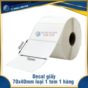 Decal giấy in mã vạch 70x40mm loại 1 tem 1 hàng