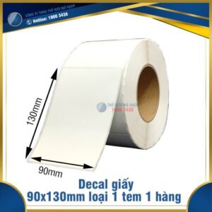 Decal giấy in mã vạch 90x130mm loại 1 tem 1 hàng