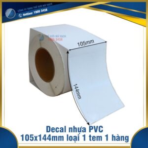 Decal nhựa PVC 105x144mm loại 1 tem 1 hàng