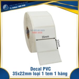 Decal nhựa PVC 35x22mm loại 1 tem 1 hàng