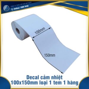 Decal tem in nhiệt 100x150mm loại 1 tem 1 hàng