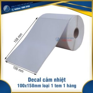 Decal tem in nhiệt 100x158mm loại 1 tem 1 hàng