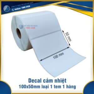 Decal tem in nhiệt 100x50mm loại 1 tem 1 hàng