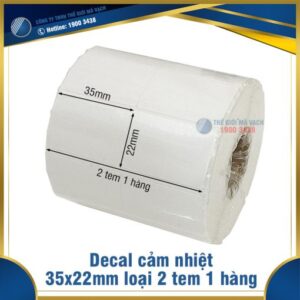 Decal tem in nhiệt 35x22mm loại 2 tem 1 hàng