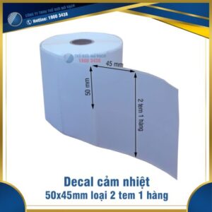 Decal tem in nhiệt 50x45mm loại 2 tem 1 hàng