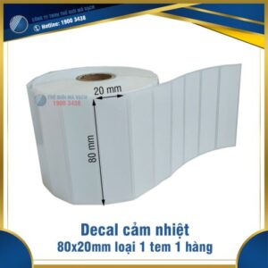 Decal tem in nhiệt 80x20mm loại 1 tem 1 hàng