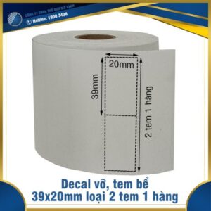 Decal vỡ - tem bể 39x20mm loại 2 tem 1 hàng