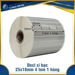 Decal xi bạc 25x10mm loại 4 tem 1 hàng