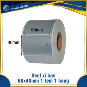 Decal xi bạc 60x40mm loại 1 tem 1 hàng