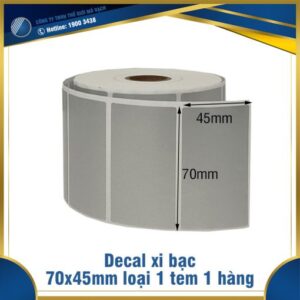 Decal xi bạc 70x45mm loại 1 tem 1 hàng