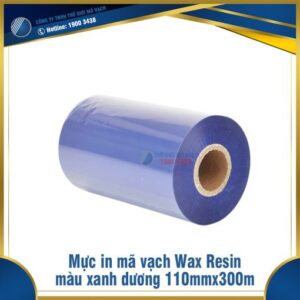 Mực in mã vạch Wax Resin màu xanh dương 110mmx300m
