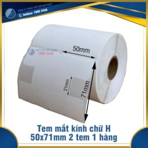 Tem kính mắt chữ H 50x71mm loại 2 tem 1 hàng