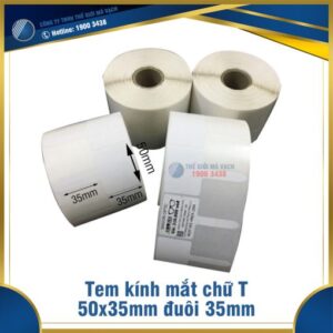 Tem kính mắt chữ T 50x35mm đuôi 35mm