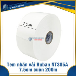 Tem nhãn vải Ruban NT305A 7.5cm (75mm) cuộn 200m