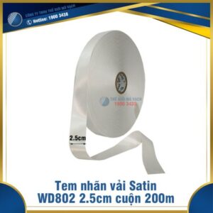 Tem nhãn vải Satin WD802 2.5cm (25mm) cuộn 200m