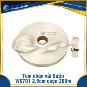 Tem nhãn vải Satin WS701 2.5cm (25mm) cuộn 200m