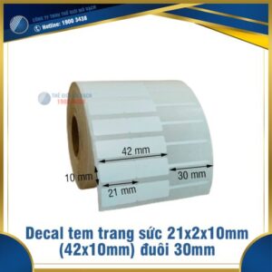 Tem trang sức 21x2x10mm (42x10mm) đuôi 30mm